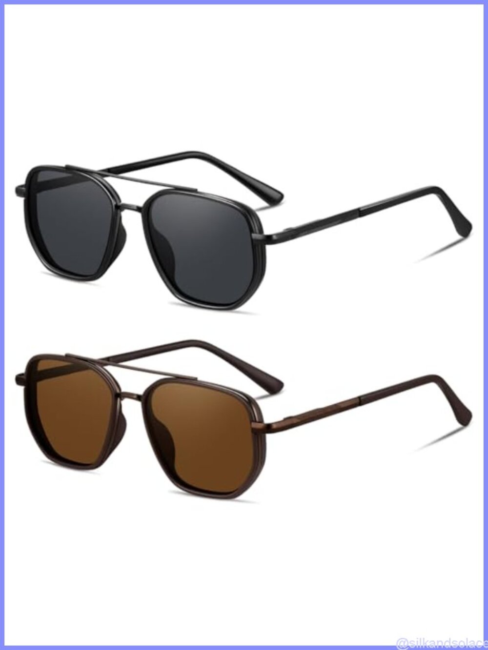 Polarized Metal Aviator Sunglasses Retro UV400 Protection Sun Glasses